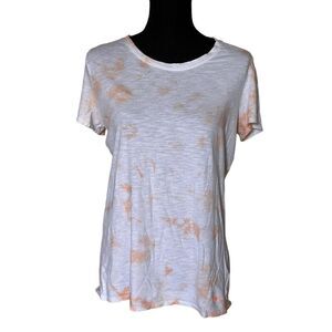 Victoria’s Secret Pink Short Sleeve T-Shirt White Orange Tie-Dye Sz Medium